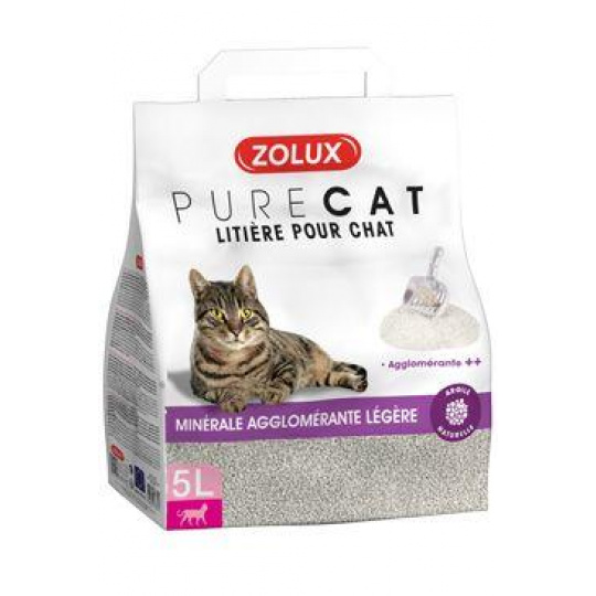 Podstielka PURECAT mineral light clumping 5l Zolux