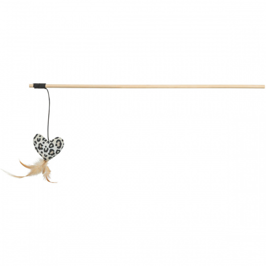 Hrací prút so srdiečkom, pierko, catnip, 50 cm, plyš/drevo Hrací prút so srdiečkom, pierko, catnip, 50 cm, plyš/drevo