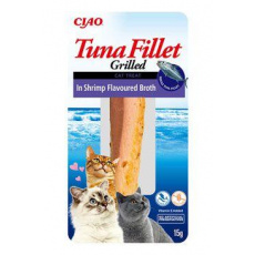 Churu Cat Tuniakový Filet v Bujóne s Príchuťou Krevety 15g Churu Cat Tuniakový Filet v Bujóne s Príchuťou Krevety 15g