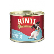 Rinti Dog Gold konzerva drůbeží srdíčka 185g