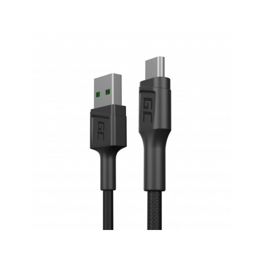 Green Cell KABGC23 USB kabel USB 2.0 0,3 m USB A Micro-USB B Černá