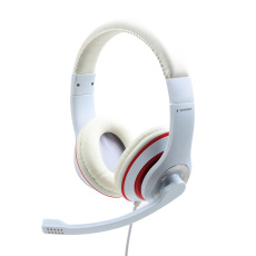 Gembird MHS-03-WTRD sluchátka / náhlavní souprava Sluchátka s mikrofonem Přes hlavu Konektor 3,5 mm Červená, Bílá