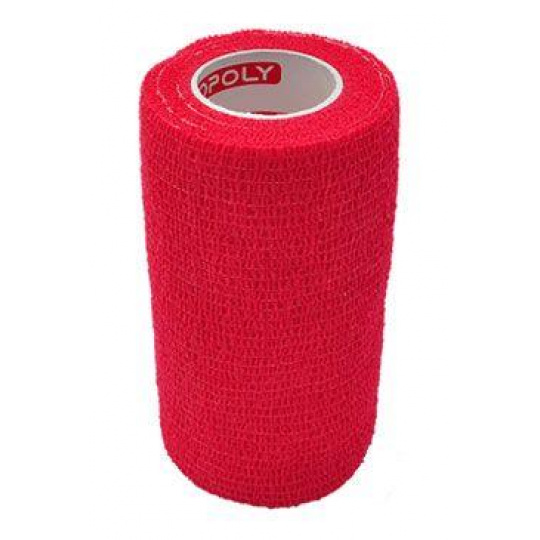 Elastická bandáž. CoPoly 10cm x 4,5m červená