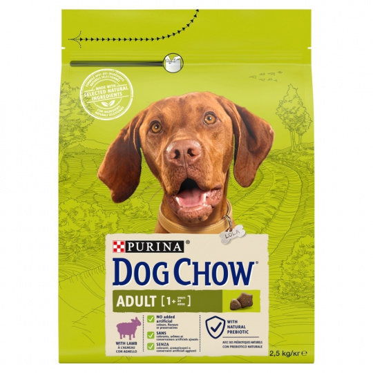 PURINA Dog Chow Adult Lamb suché krmivo pro psy - 2,5 kg