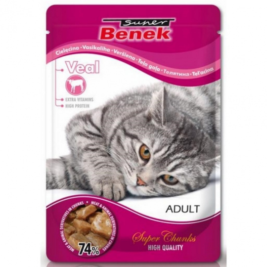 SUPER BENEK Adult Veal - mokré krmivo pro kočky - 100 g