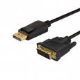 Savio CL-122 adaptér k video kabelům 3 m DisplayPort DVI Černá