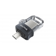 SanDisk Ultra Dual m3.0 USB paměť 32 GB USB Type-A / Micro-USB 3.2 Gen 1 (3.1 Gen 1) Černá, Stříbrná, Průhledná