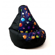 Sako taška pouffe pear print black-planets XXL 140 x 100 cm