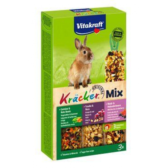 Vitakraft Rodent Kräcker Rabbit Trio mix tyč 3ks