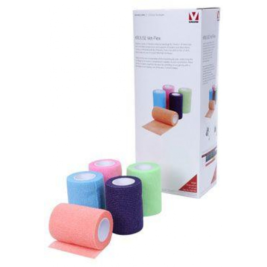 Elastická bandáž. Vet-Flex 7,5cm x 4,5m mix Kruuse 10ks