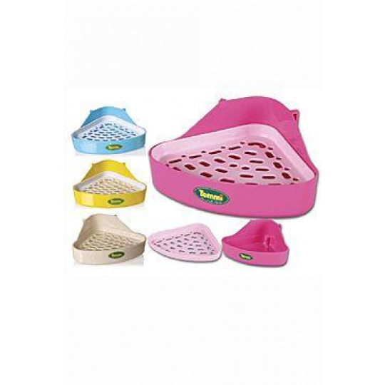 WC pre králiky a fretky rohové s pl.roštom 18x18x10cm WC pre králiky a fretky rohové s pl.roštom 18x18x10cm