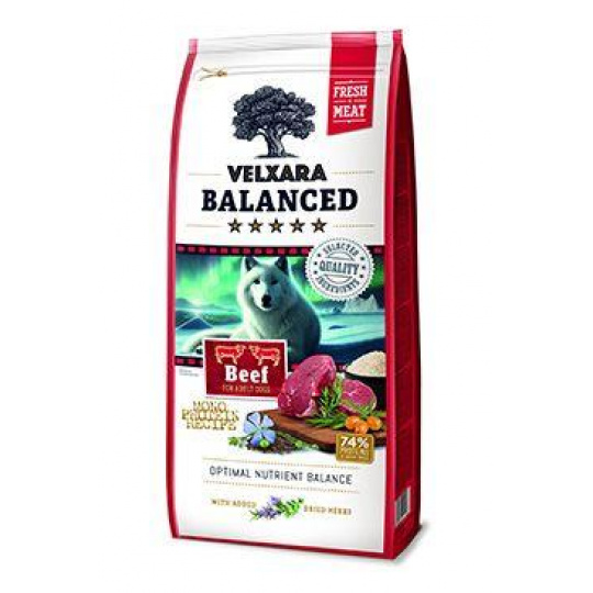 Velxara Balanced FM Dog Adult Monoprot.Beef&Rice 12kg
