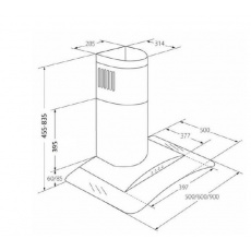 Komínový odsavač par Akpo WK-10 Largo 60 Inox