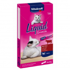 VITAKRAFT Cat Liquid-Snack with beef - pamlsek pro kočky - 6 x 15g