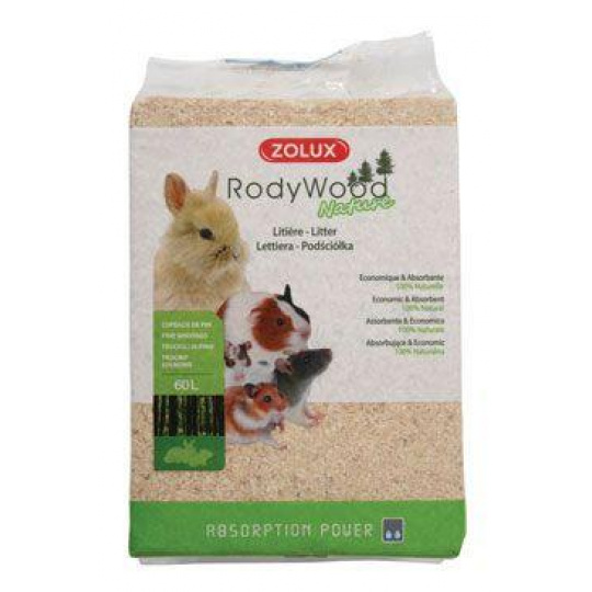 Podstielka RodyWood Nature 60l Zolux Podstielka RodyWood Nature 60l Zolux