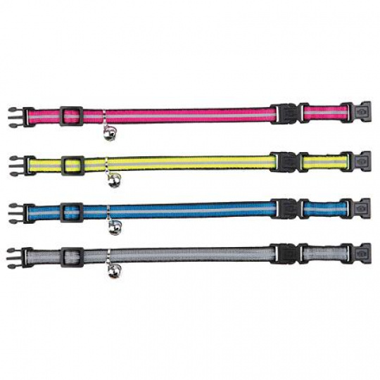 Reflexný obojok pre mačky, dve spony pre väčšiu bezpečnosť Reflexný obojok pre mačky, dve spony pre väčšiu bezpečnosť