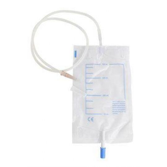 Odberové vrecko na moč 750ml Foley adaptér Kruuse 1ks Odberové vrecko na moč 750ml Foley adaptér Kruuse 1ks