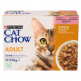 PURINA Cat Chow Losos, zelené fazolky - mokré krmivo pro kočky - 10x85 g