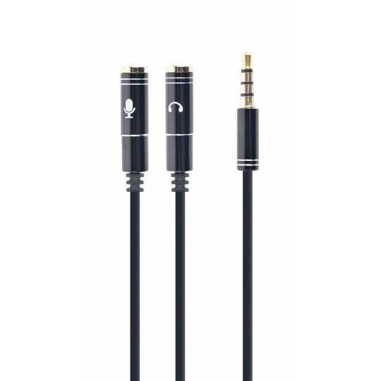 Gembird !Adapter audio microphon 3.5mm mini Jack/4PIN/0. audio kabel 0,2 m 2 x 3.5mm Černá