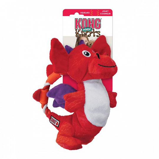 Hračka Kong Dog Dragon Knots dráčik s povrazom mix polyester M/L