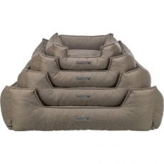 Pelech GANO, obdĺžnikový s vankúšovým okrajom, tkanina, šedobéžová Pelech GANO, obdĺžnikový s vankúšovým okrajom, tkanina, šedobéžová