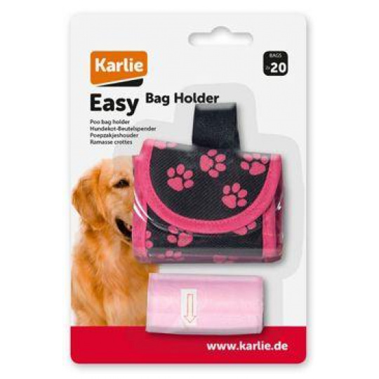 Puzdro nylon čierno-ružové + vrecká 2x20ks KAR