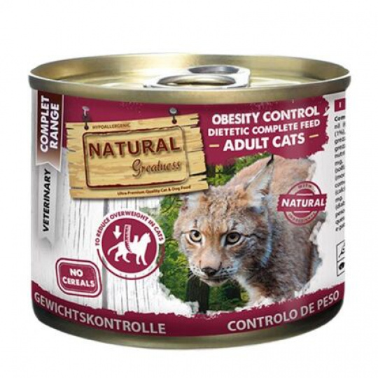 Natural Greatness OBESITY CONTROL veterinárna diéta, konzerva pre mačky 200g Natural Greatness OBESITY CONTROL veterinárna diéta, konzerva pre mačky 200g