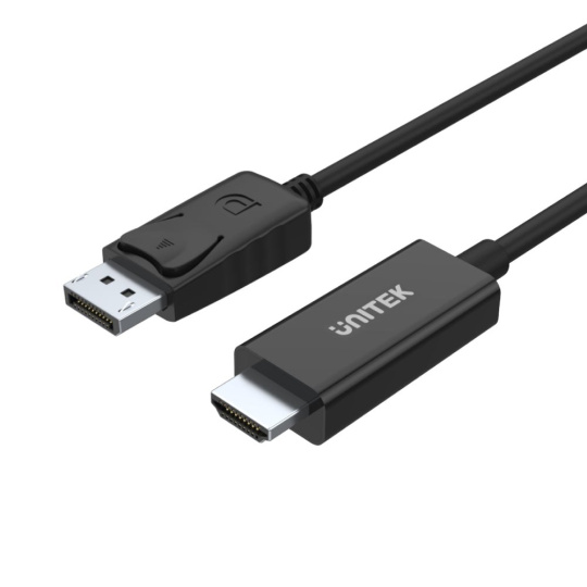 UNITEK Y-5118CA adaptér k video kabelům 1,8 m HDMI Typ A (standardní) DisplayPort Černá