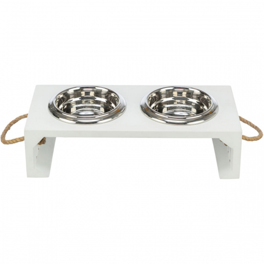 BE NORDIC bar s miskami, 2 × 0,4 l/o 14 cm/38 × 18 × 10 cm, MDF/nerez, biela