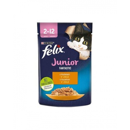 Nestlé FELIX Fantastic cat junior kura želé kapsička 26x85 g Nestlé FELIX Fantastic cat junior kura želé kapsička 26x85 g