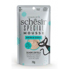 Schesir Cat kapsička Special Mousse Skin&Coat losos/kurča 70g Schesir Cat kapsička Special Mousse Skin&Coat losos/kurča 70g