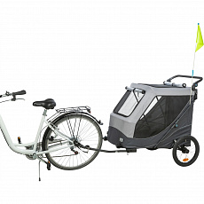 Vozík za bicykel s funkciou rýchleho skladania, XL: 87.5 x 97 x 93/150 cm, nosnosť max. 45 kg, sivá