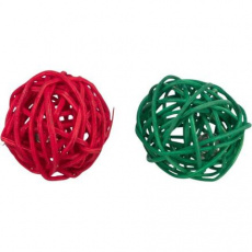 Xmas Balls - set 2 kuliček pro hlodavce, s rolničkami, 4 cm