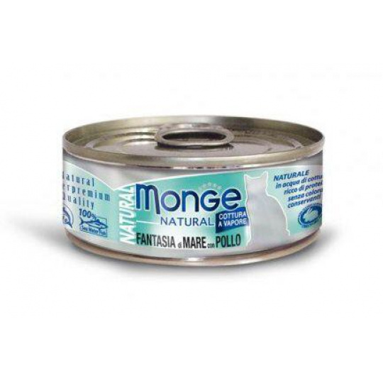 MONGE NATURAL morské plody s kuracím mäsom pre mačky 80 g MONGE NATURAL morské plody s kuracím mäsom pre mačky 80 g