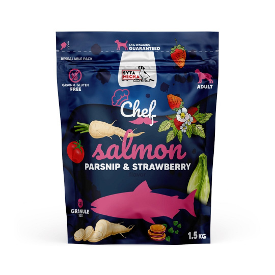 SYTA MICHA Chef Salmon, parsnip and strawberry - suché krmivo pro psy - 1,5kg