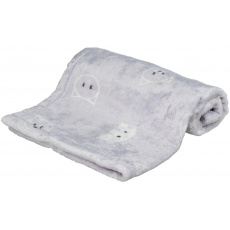 Plyšová deka MIMI, 70 x 50 cm, motív mačacej hlavy, lila - LIMITOVANÁ PONUKA