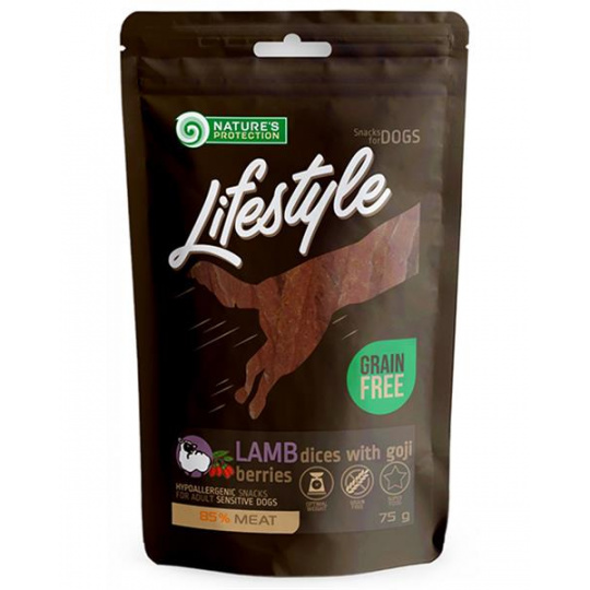 Pamlsok Natures P Lifestyle dog soft lamb dices with goji berries 75 g