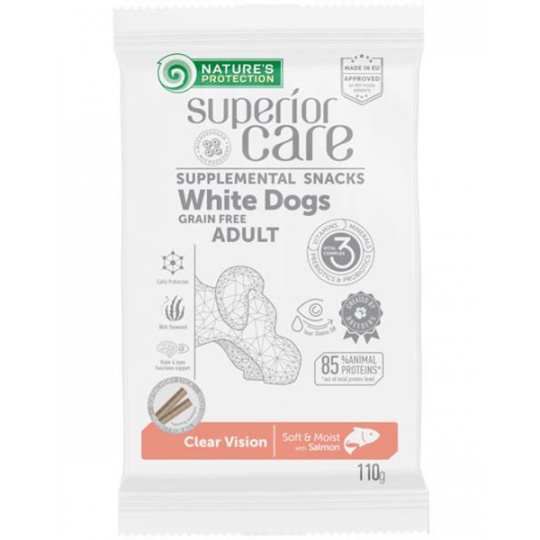 Pamlsok Natures P Superior Care white dog Clear Vision Grain free Salmon 110 g Pamlsok Natures P Superior Care white dog Clear Vision Grain free Salmon 110 g