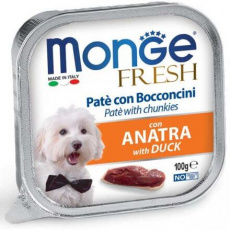MONGE FRESH - paštéta a kúsky s kačicou 100 g pre psy MONGE FRESH - paštéta a kúsky s kačicou 100 g pre psy