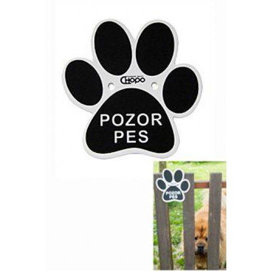 Ceduľka Plastová Pozor pes - Labka 15x15cm 1ks Ceduľka Plastová Pozor pes - Labka 15x15cm 1ks