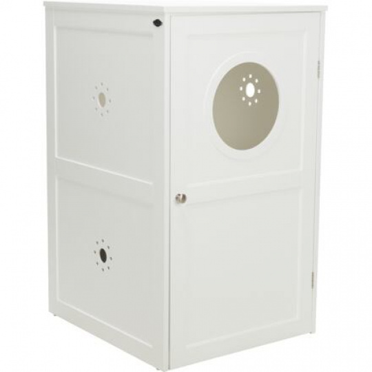 XL domček na mačaciu toaletu, 2 poličky, MDF, 53 x 90 x 58 cm, biela XL domček na mačaciu toaletu, 2 poličky, MDF, 53 x 90 x 58 cm, biela