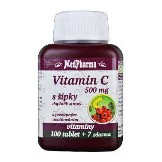 Vitamín C s šípkami 500mg 100+7tbl zdarma MedPharma