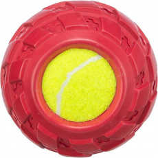 Tenisová loptička v pneumatike ø 7.5 cm, hračka pre psy, prírodná guma