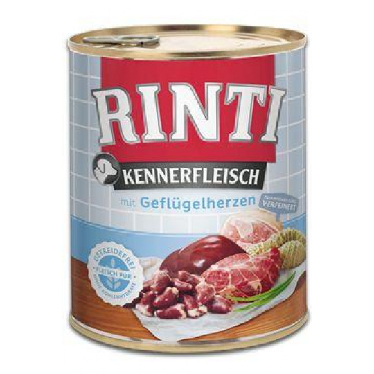 Rinti Dog Kennerfleisch konzerva drůbeží srdíčka 800g