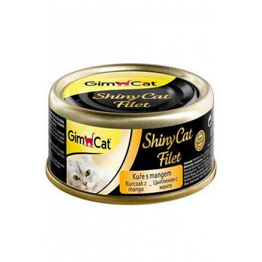 GimCat ShinyCat konz. filet kurča s mangom 70g GimCat ShinyCat konz. filet kurča s mangom 70g