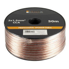 Libox Kabel głośnikowy 2x1,50mm LB0008-50 audio kabel 50 m Průhledná