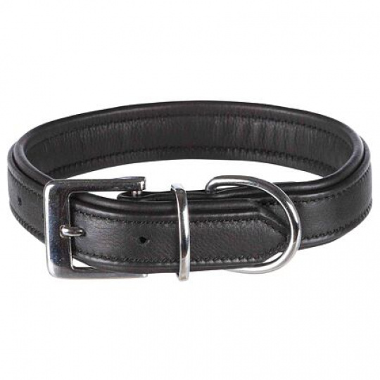 Obojok ACTIVE COMFORT kožený - čierny