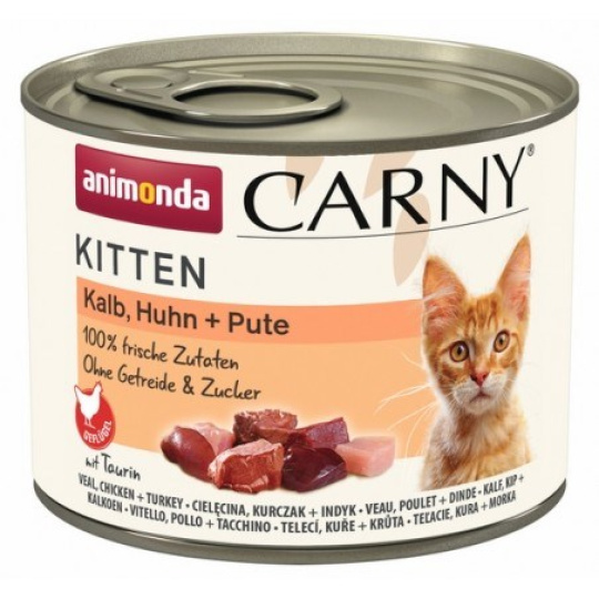 ANIMONDA Carny Kitten Veal Chicken Turkey - mokré krmivo pro kočky - 200 g