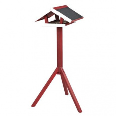 NATURA vonkajšie kŕmidlo so strieškou, na trojnožke 1,15 m, 65 x 46 cm, borovicové drevo, červená/biela