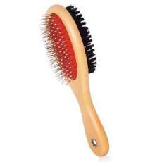 Kefa obojstranná veľká štetiny+drôtiky s guličkami 22cm Kefa obojstranná veľká štetiny+drôtiky s guličkami 22cm